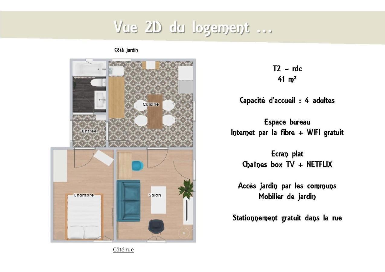 Le 62 - Spacieux T2 Avec Jardin, Parking & Tramway Grenoble Exteriér fotografie