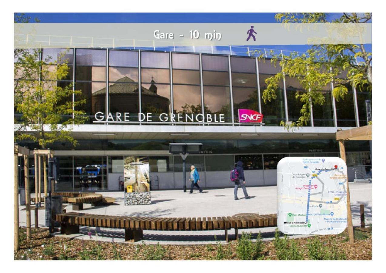 Le 62 - Spacieux T2 Avec Jardin, Parking & Tramway Grenoble Exteriér fotografie